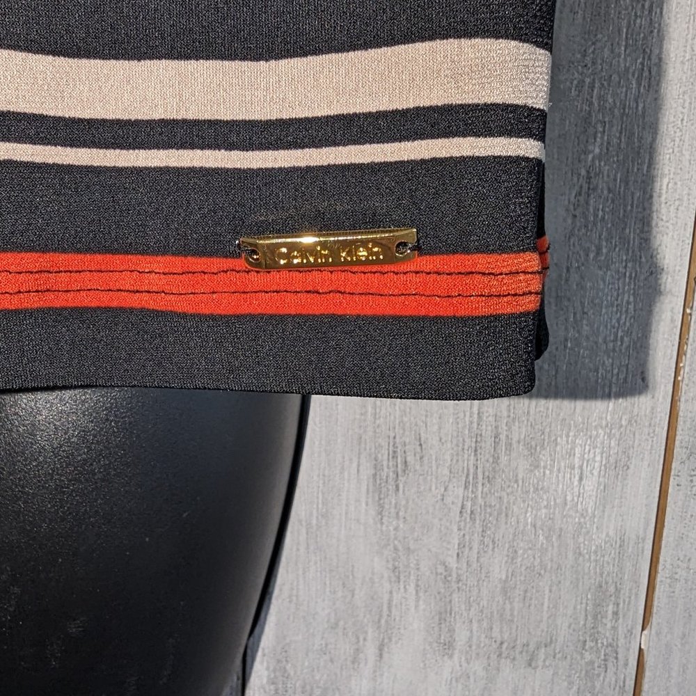 Calvin Klein Striped Sleeveless Blouse - Size L - Picture 3 of 5